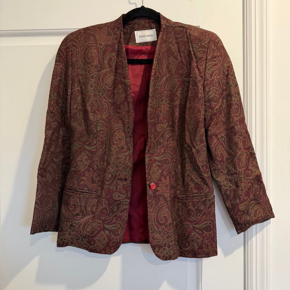 Vintage Daniel Niveau Women's Suit Jacket Botton Front Made in USA Size 8